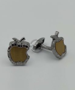 Lamination Apple Cufflinks in Champagne color