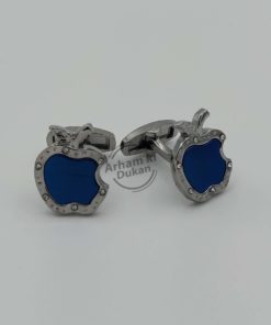 Lamination Apple Cufflinks in Blue color
