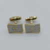 Lamination Golden Cufflinks in Silver color