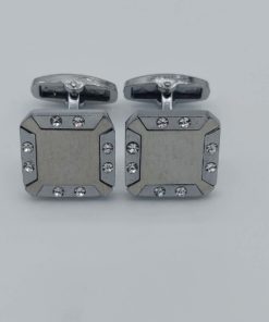 Lamination Silver Cufflinks in Silver Color