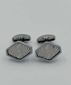 Lazer Silver Cufflinks Design 1