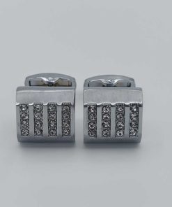 Two Tone Silver Cufflinks Design 12